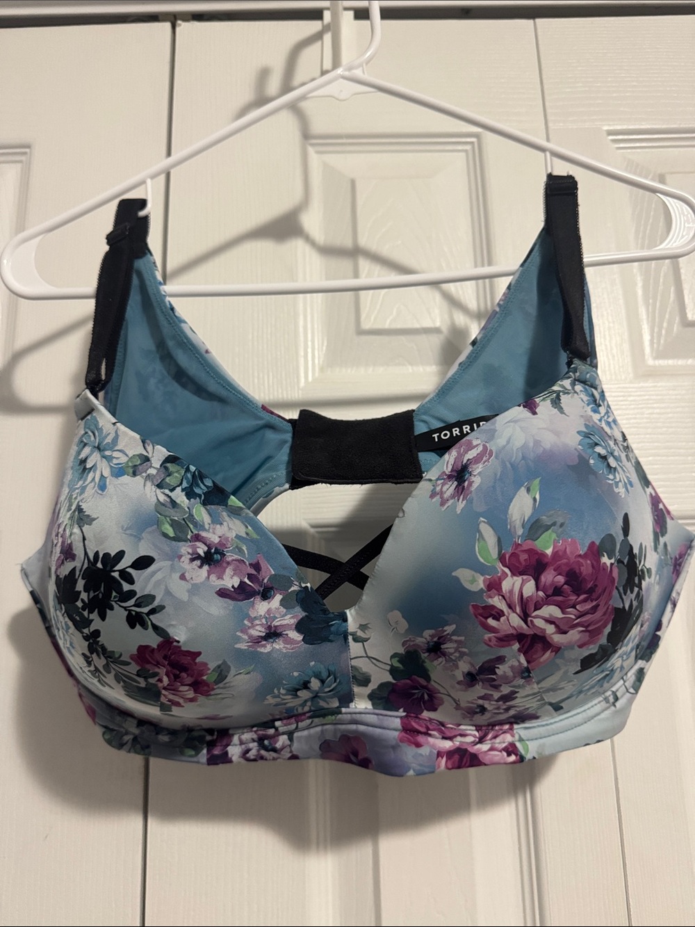 Torrid Blue Floral Support Bra, wire free, padded, tags removed but never worn